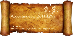 Vidovenyecz Zoltán névjegykártya